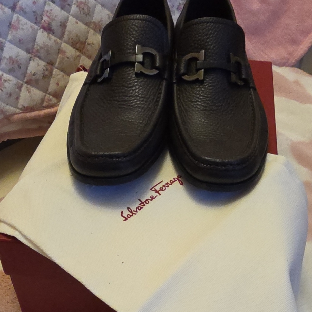 Salvatore Ferragamo 'Grandioso' Gancini Bit Loafers Mens Shoe Sz 7.5 EE in Brown